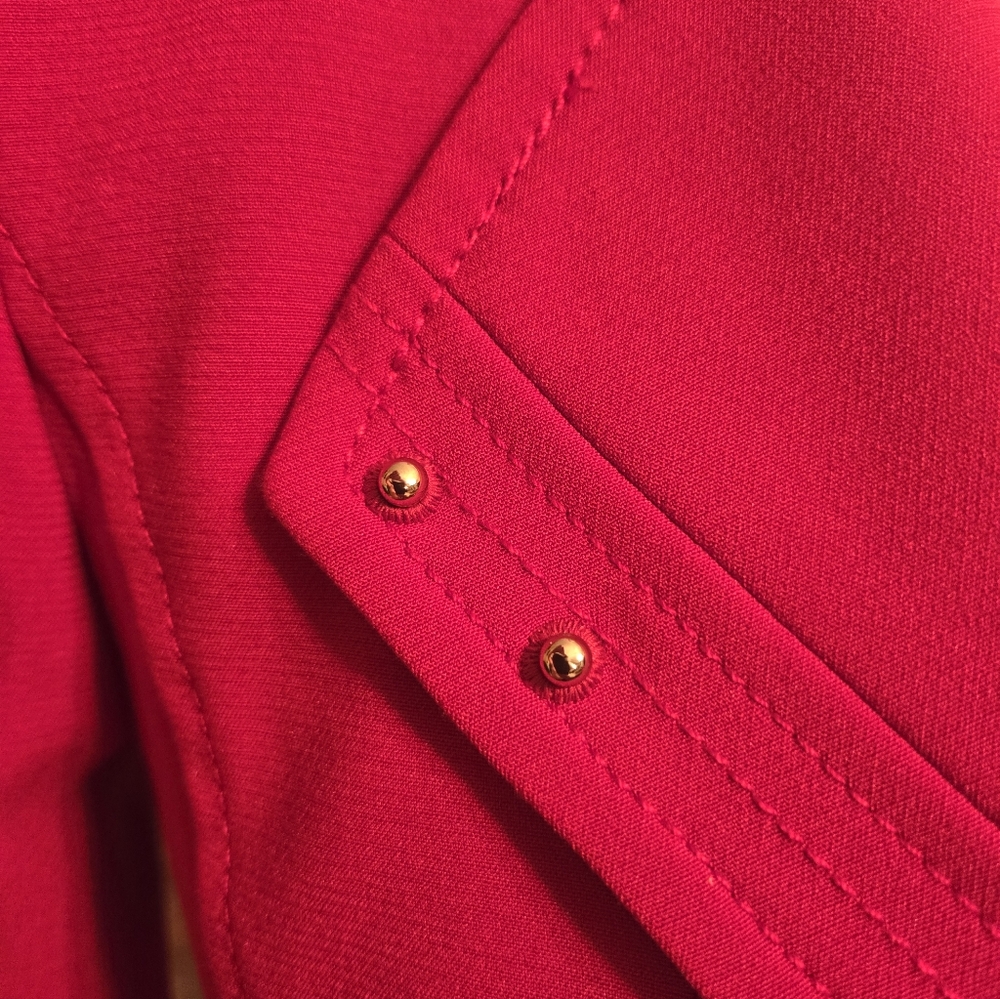 White House Black Market Vibrant Red Blazer Size 00 - Picture 7 of 10